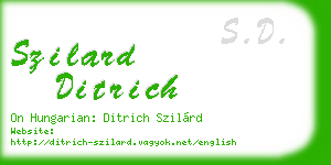 szilard ditrich business card